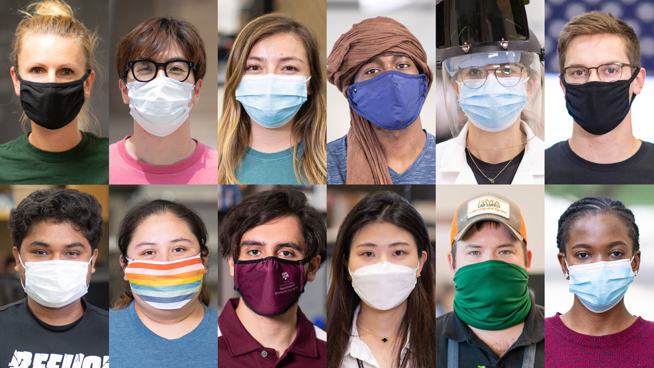 alunos com máscaras
