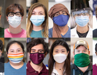 alunos com máscaras